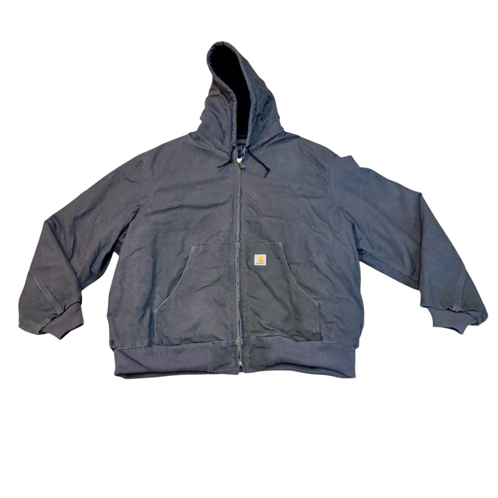 Carhartt J140 GVL Men’s Grey Loose Fit Duck Canvas Quilted Line Jacket Size 2XL